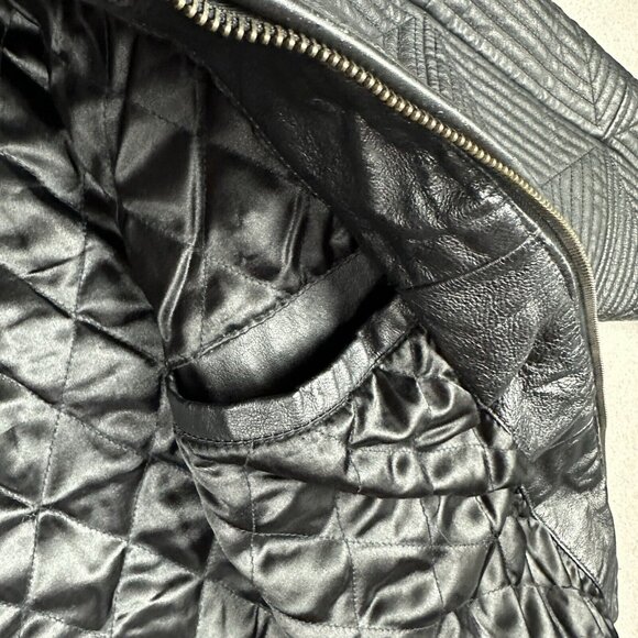 Vintage Max USA Leather Jacket Embroidered Patterned Design Hip Hop Y2K 90s XXL - Picture 14 of 16